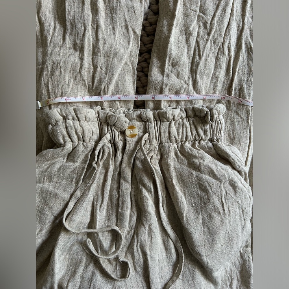 NWOT- Thread & Supply- Linen Blend Paper Bag Wide Leg Pants (Wheat)- Size XXS